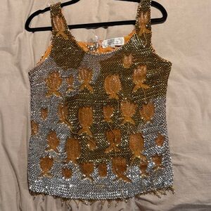 vintage sequin crop cami